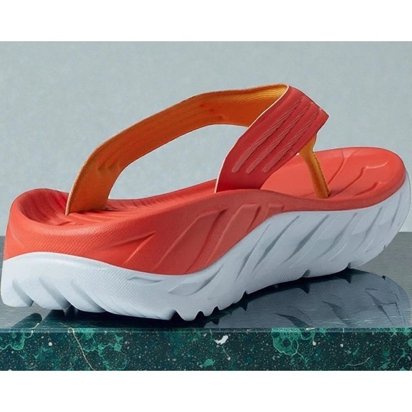 Hoka Ora Recovery Flip Mens 13 Fiesta Amber Yellow Sandals NWT NEW 1099675-FAYW main image 5